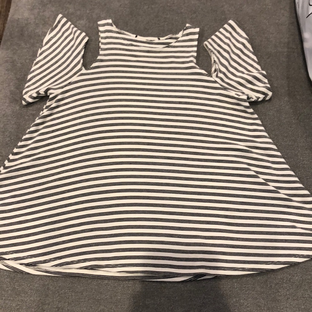Women’s Striped Top with Open Shoulders